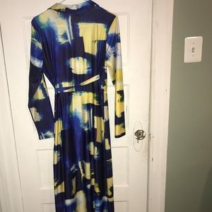 Dresses - Blue & Yellow Print Long Sleeve Wrap Dress 3/$35 Dresses - Blue & Yellow Print Long Sleeve Wrap Dress 3/$35